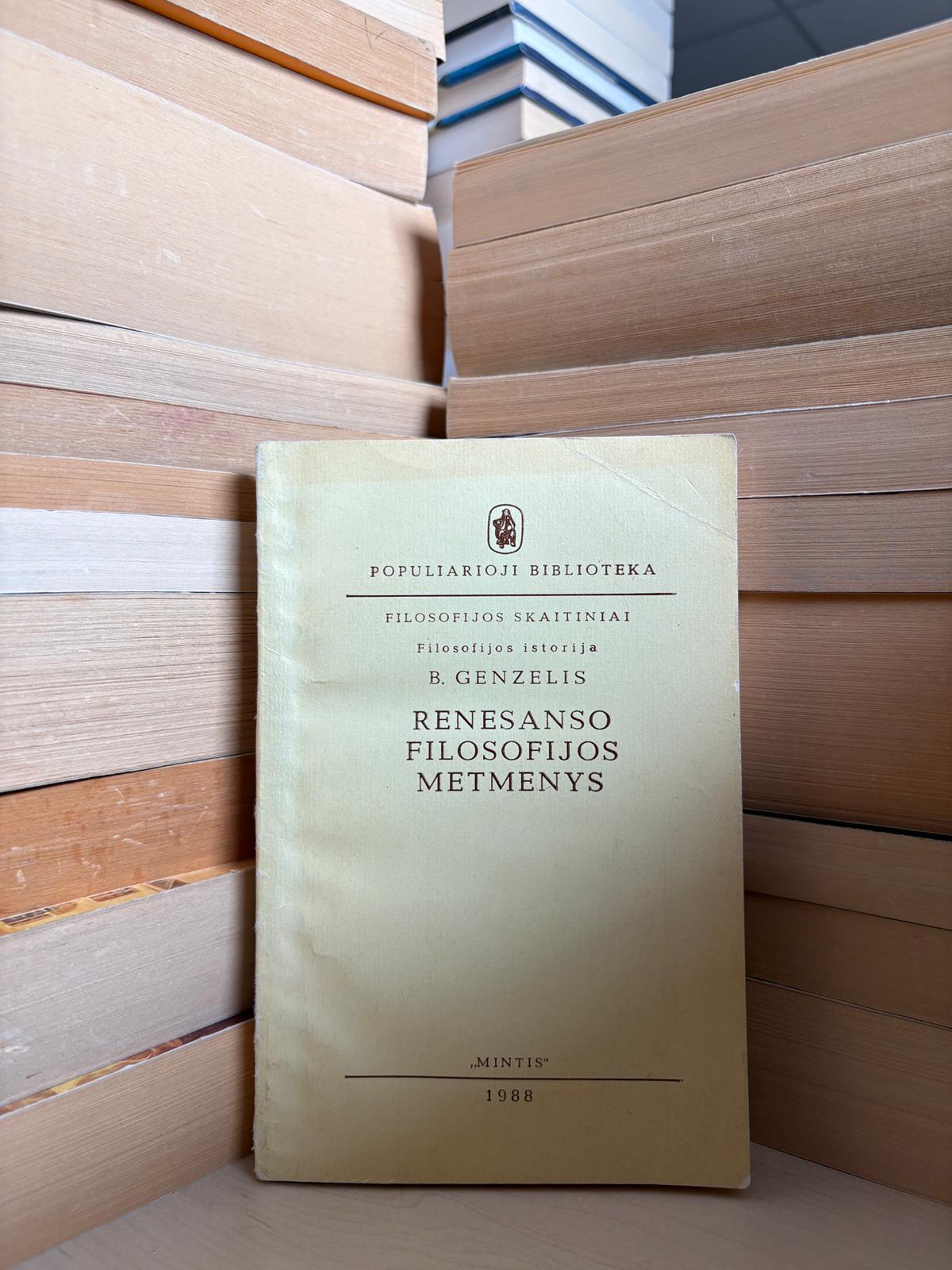 Bronius Genzelis - ,,Renesanso filosofijos metmenys"